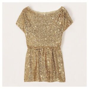 ALICE + OLIVIA • Barret Sequin Blouson Top in Gold
